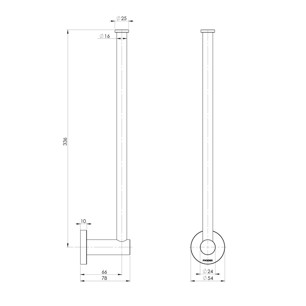 Phoenix Radii Spare Toilet Roll Holder Round Plate