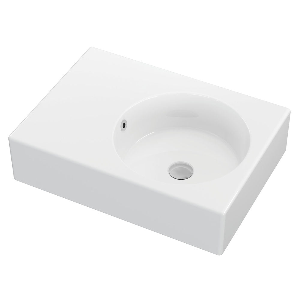 Fienza Reba Right Bowl Wall Basin, No Tap Hole