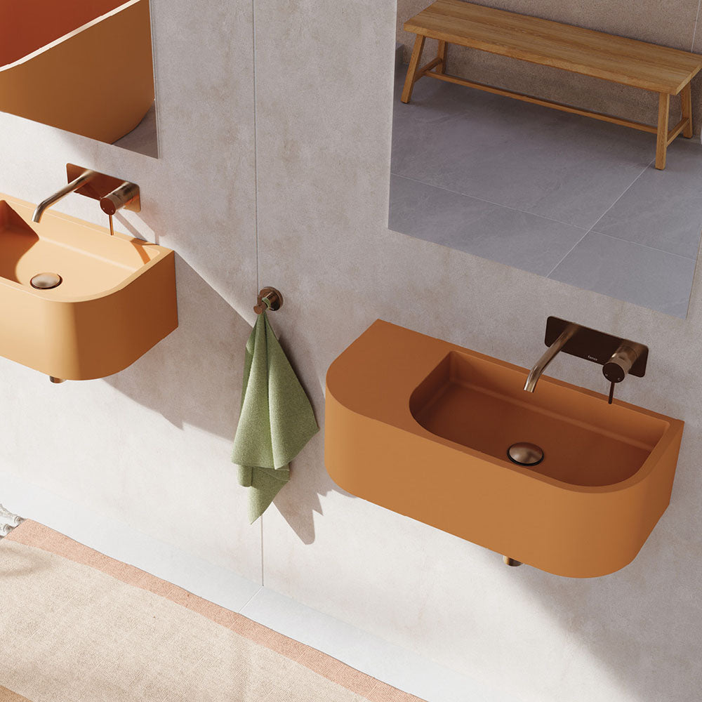 Fienza Blanca Concrete Wall Basin, Tuscan