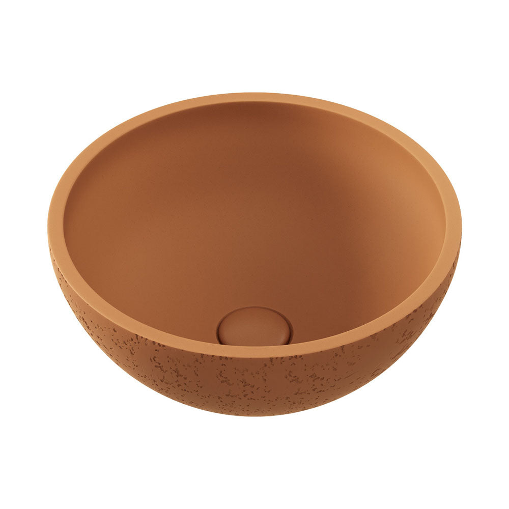 Fienza Alba Round Concrete Above Counter Basin, Tuscan