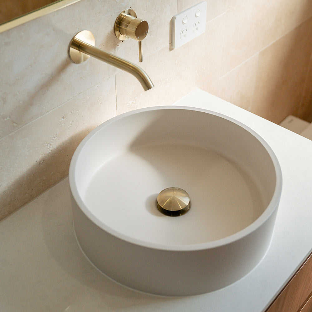 Fienza Jada Round Concrete Above Counter Basin, Warm White