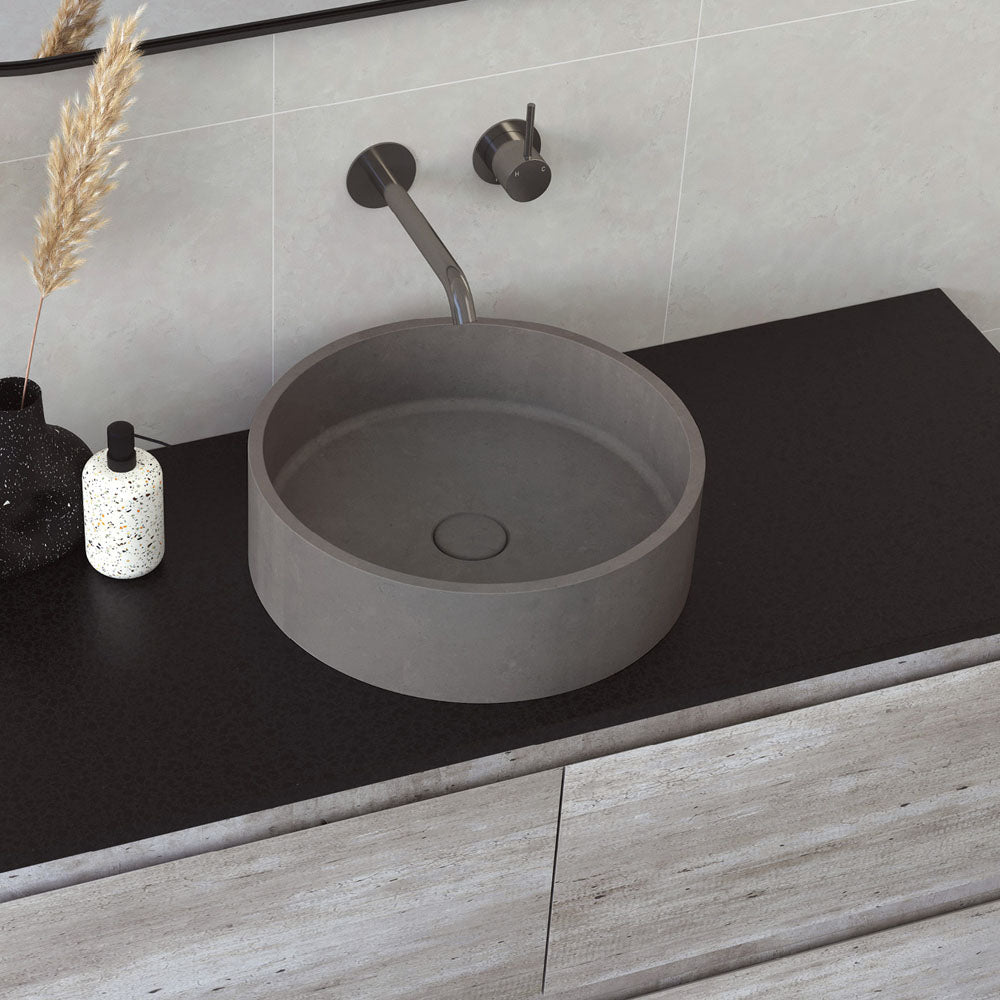 Fienza Jada Round Concrete Above Counter Basin, Warm Grey