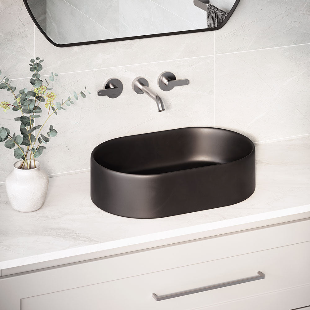 Fienza Aluca Pill Above Counter Basin, Matte Black