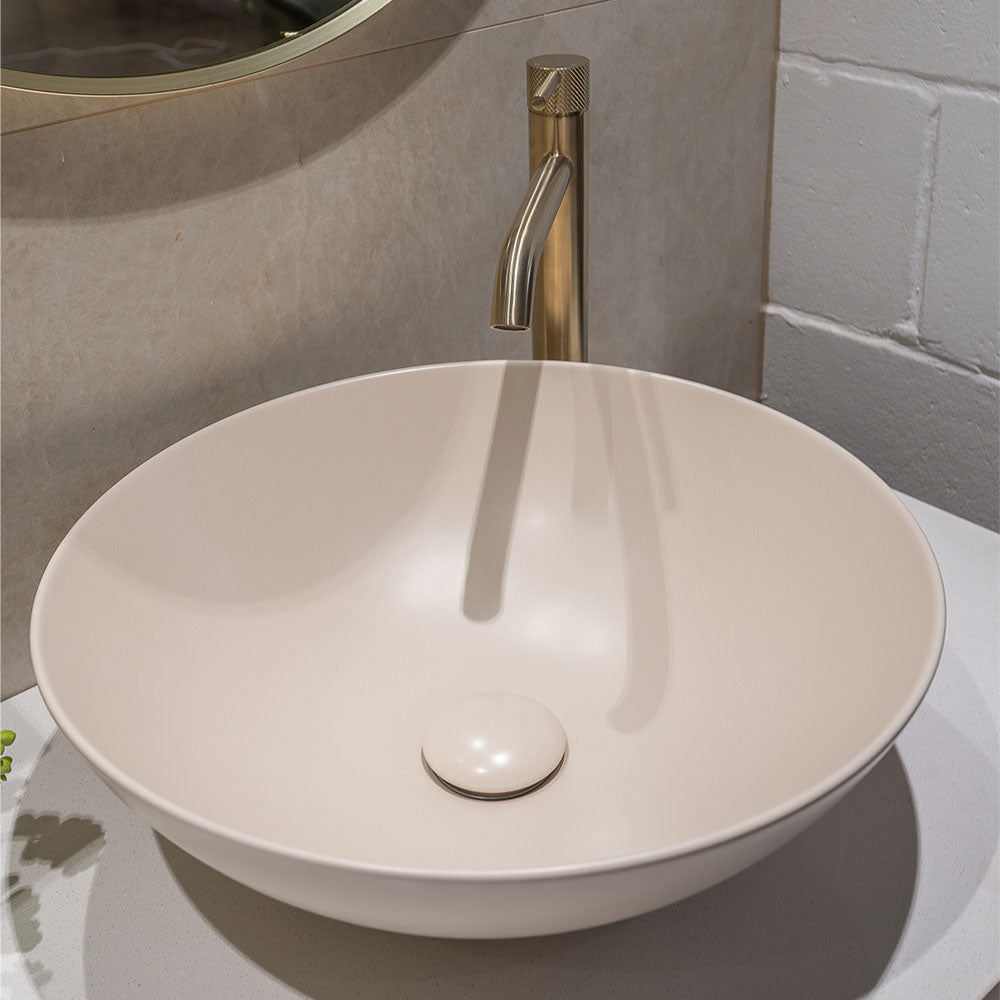 Fienza Aluca Above Counter Basin, Matte Khaki