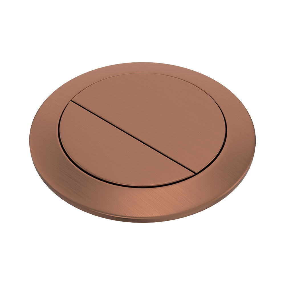 Fienza Back to Wall Round Toilet Flush Buttons - PVD Urban Brass