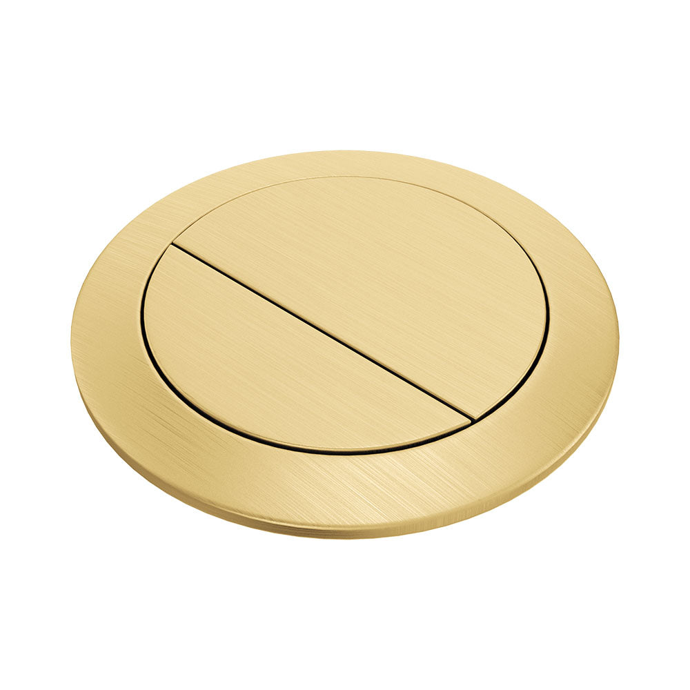 Fienza Back to Wall Round Toilet Flush Buttons - PVD Urban Brass