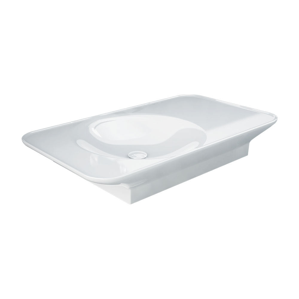 Fienza RAK Valet Left-Hand Wall Hung Basin, Alpine Gloss White