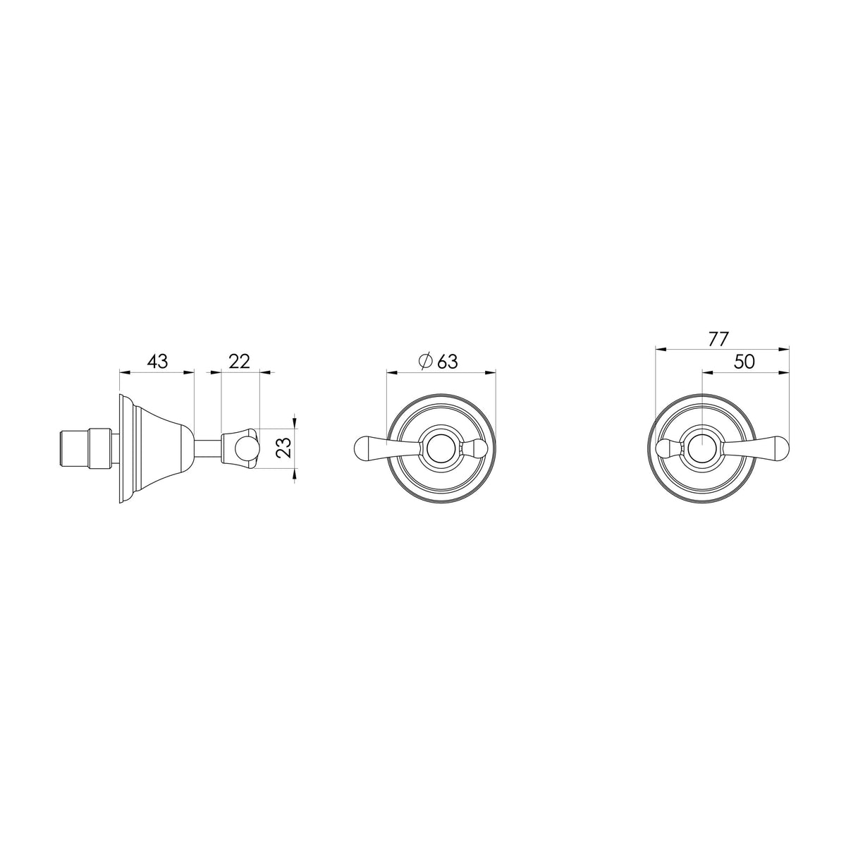 Phoenix Rhapsody Lever Wall Top Assemblies – Lead Free