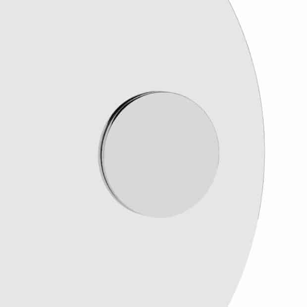 3 x 140 mm Round Magnifying Mirror with magnet and metal strip