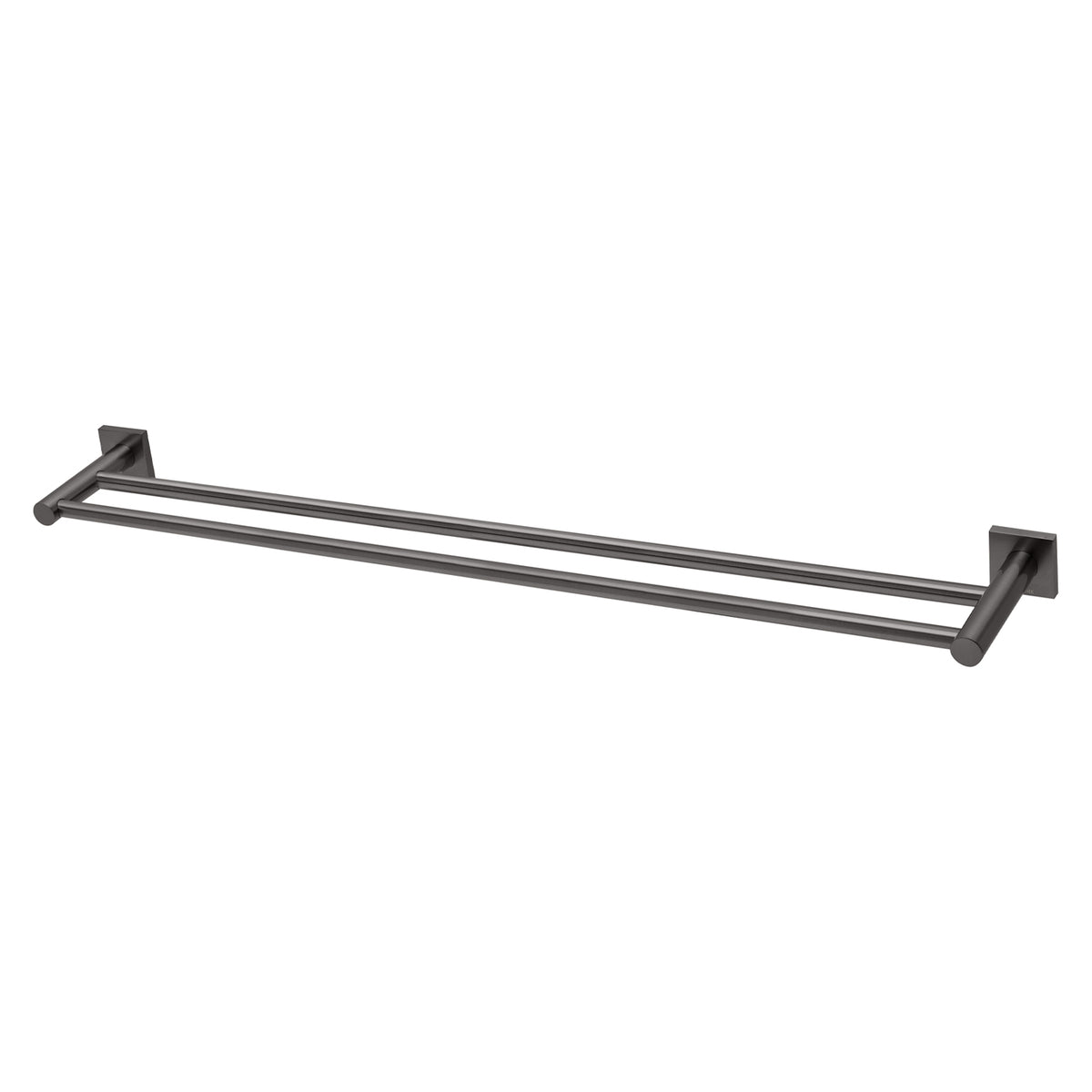 Phoenix Radii Double Towel Rail 800mm Square Plate