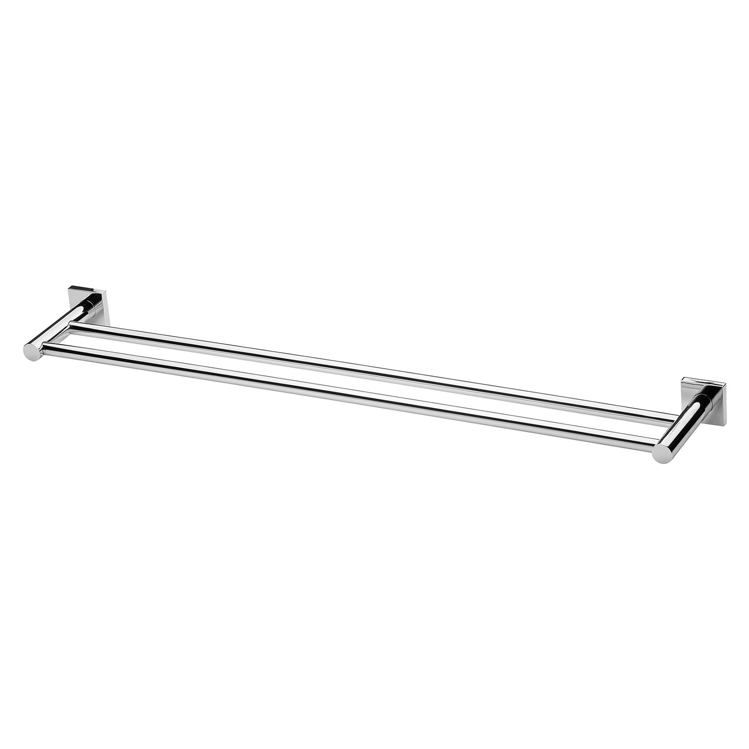 Phoenix Radii Double Towel Rail 800mm Square Plate