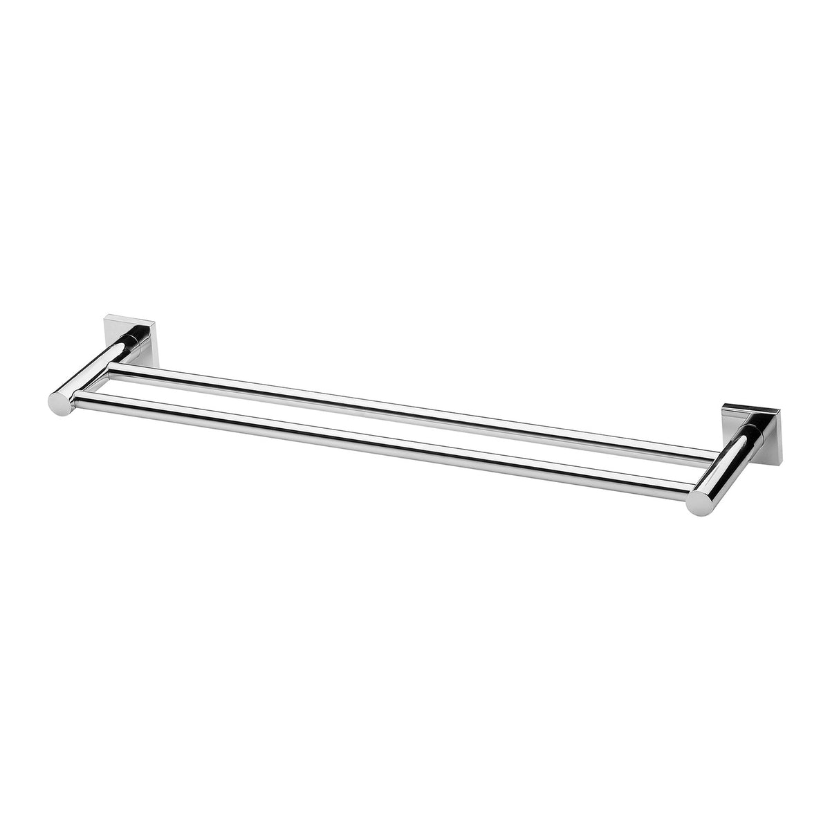 Phoenix Radii Double Towel Rail 600mm Square Plate