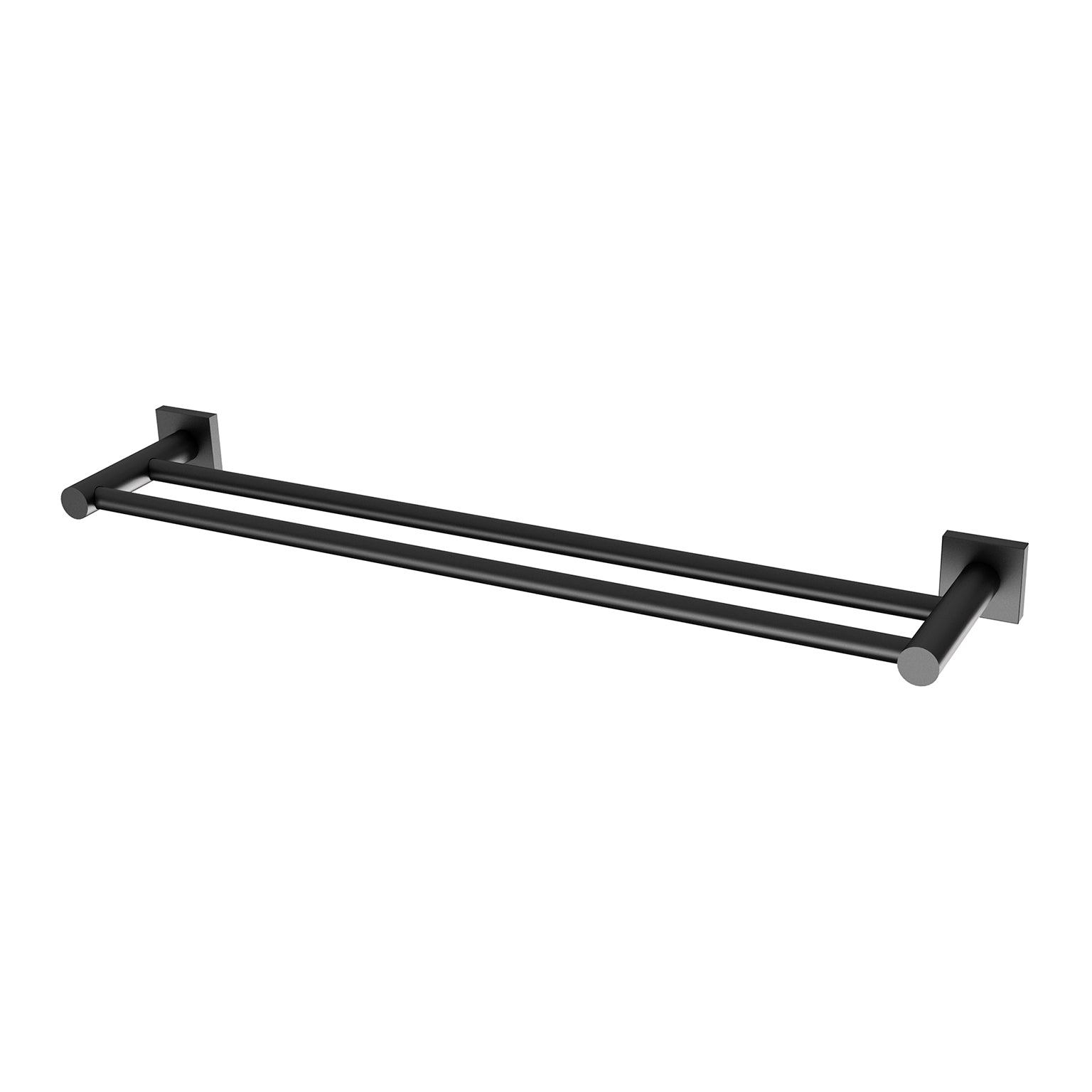 Phoenix Radii Double Towel Rail 600mm Square Plate