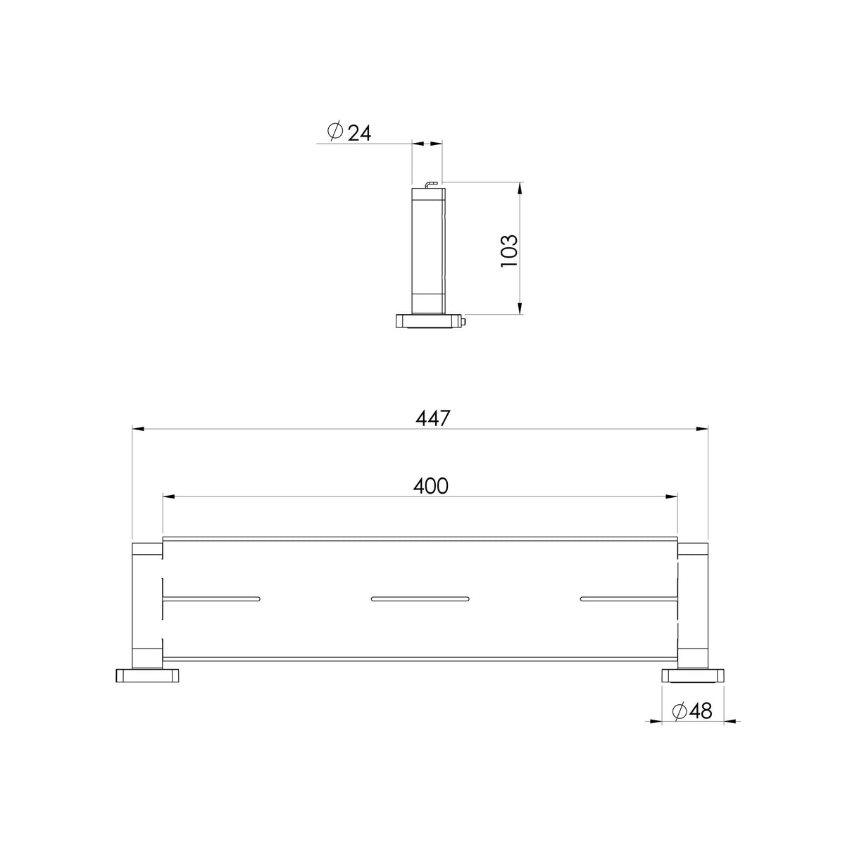 Phoenix Radii SS 316 Shower Shelf Square Plate