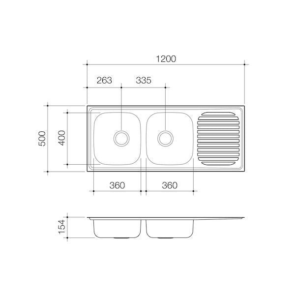 Caroma Radiant R200 Double End Bowl 1TH LHB