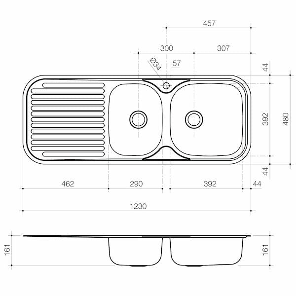 Caroma Radiant R180 1.75 End Bowl 1TH LHB