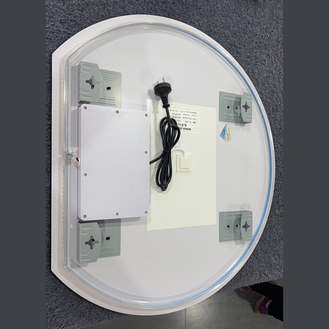Right Cut Moon Wall Frosted LED Mirror 90cm x 100cm Frameless Frontlit Defogger