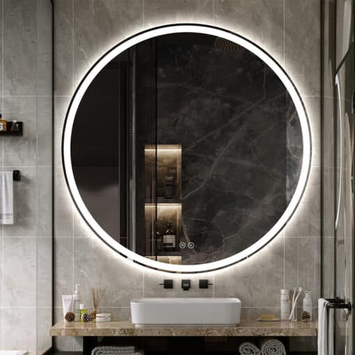 Round LED Mirror - Frosted Defogger Dimmable 25mm Strip
