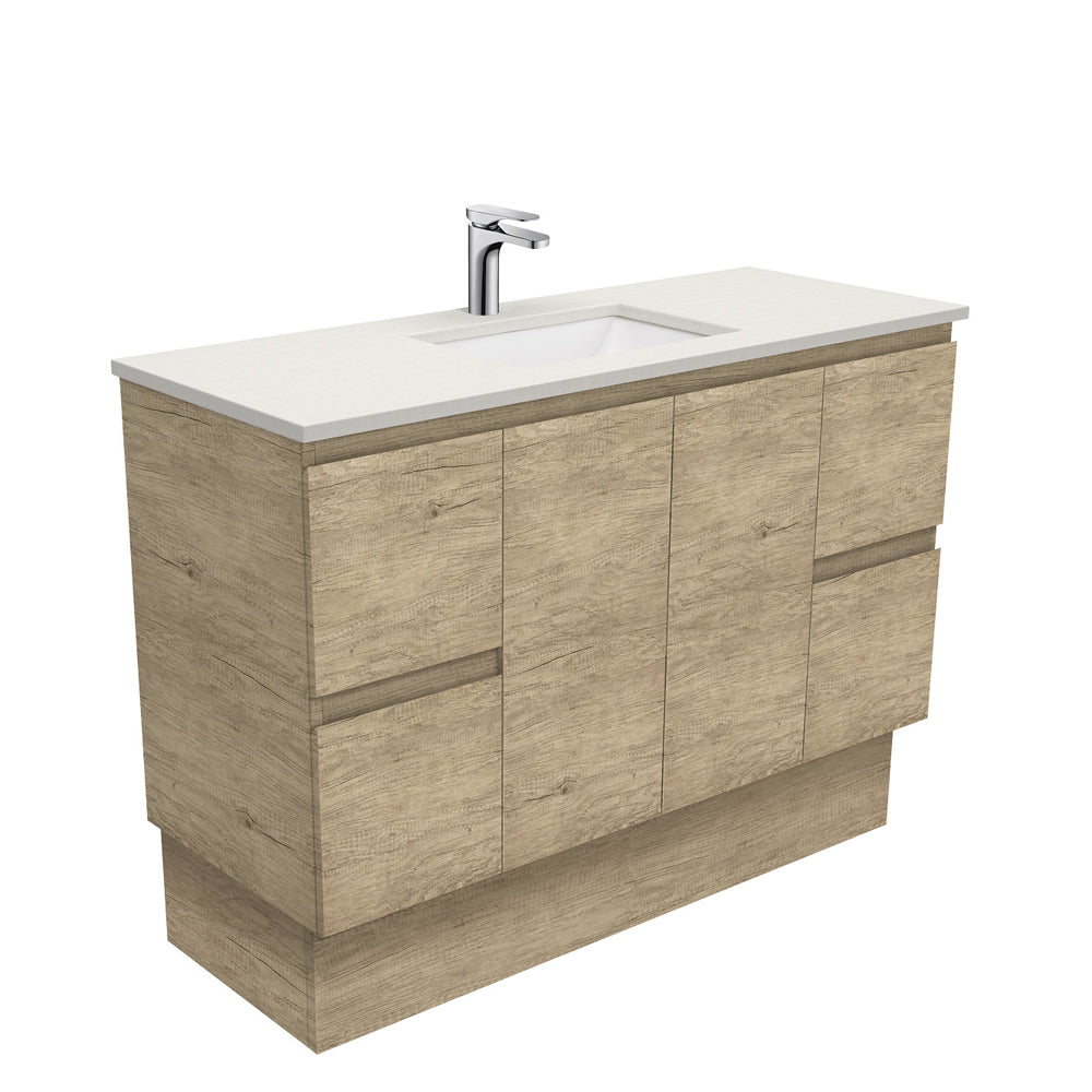 Sarah Roman Sand Undermount 1200 Edge Scandi Oak Vanity on Kick