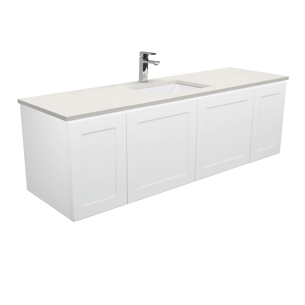 Sarah Roman Sand Undermount Single Bowl 1500 Mila Wall-Hung Vanity