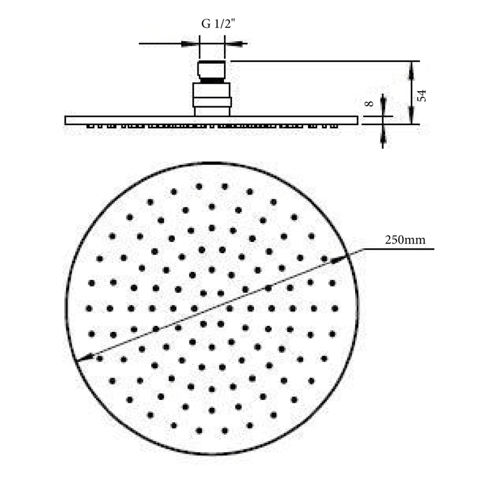 Bella Vista LVB Mica Shower Head - 250mm