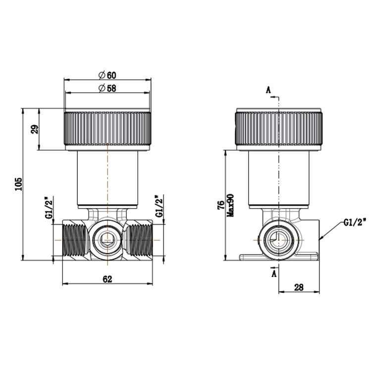 Bella Vista Mica Fluted Progressive Shower Mixer