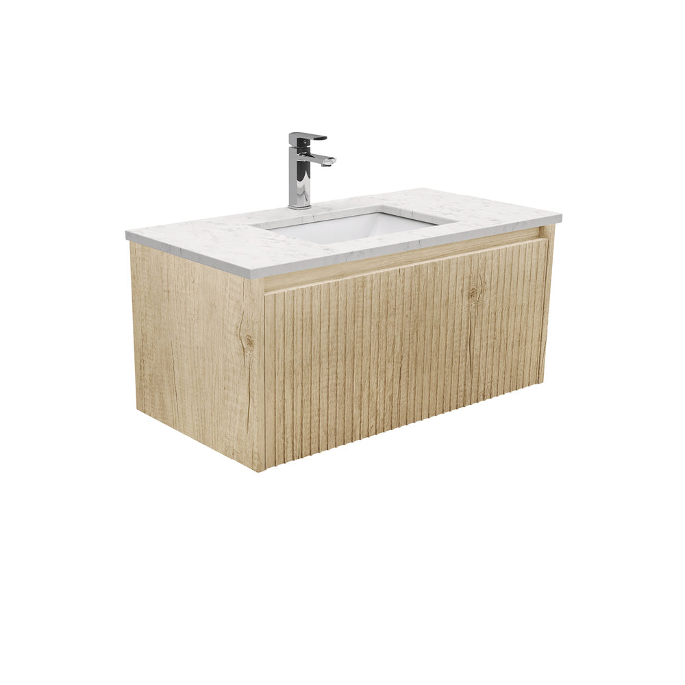 Sarah Bianco Marble Undermount 900 Alina Scandi Oak Wall-Hung Vanity