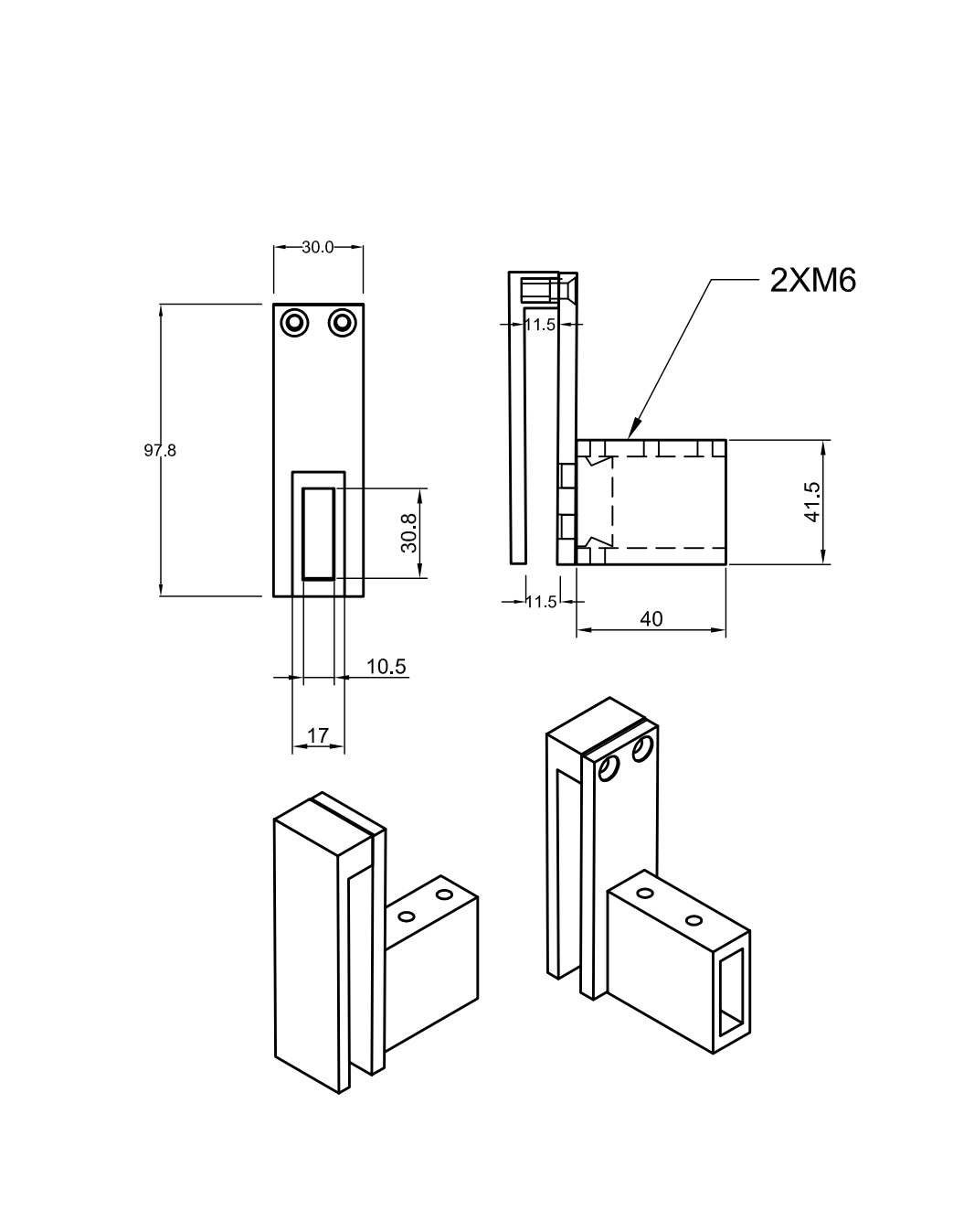 Bella Vista Shower Screen Sliding Rail Side Hook