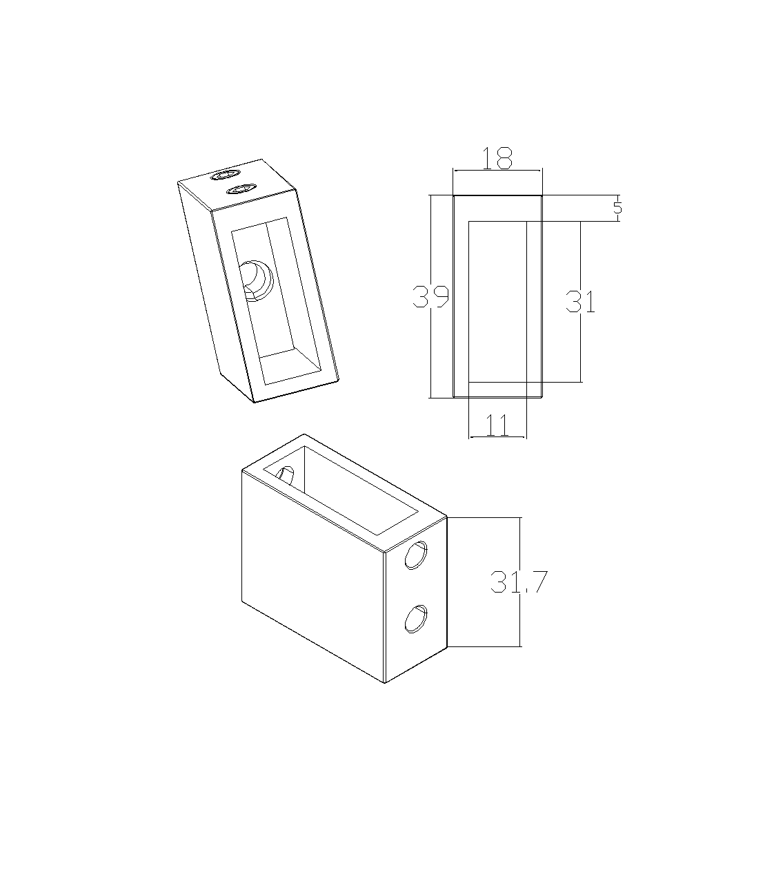 Bella Vista Shower Screen Rail Wall Bracket