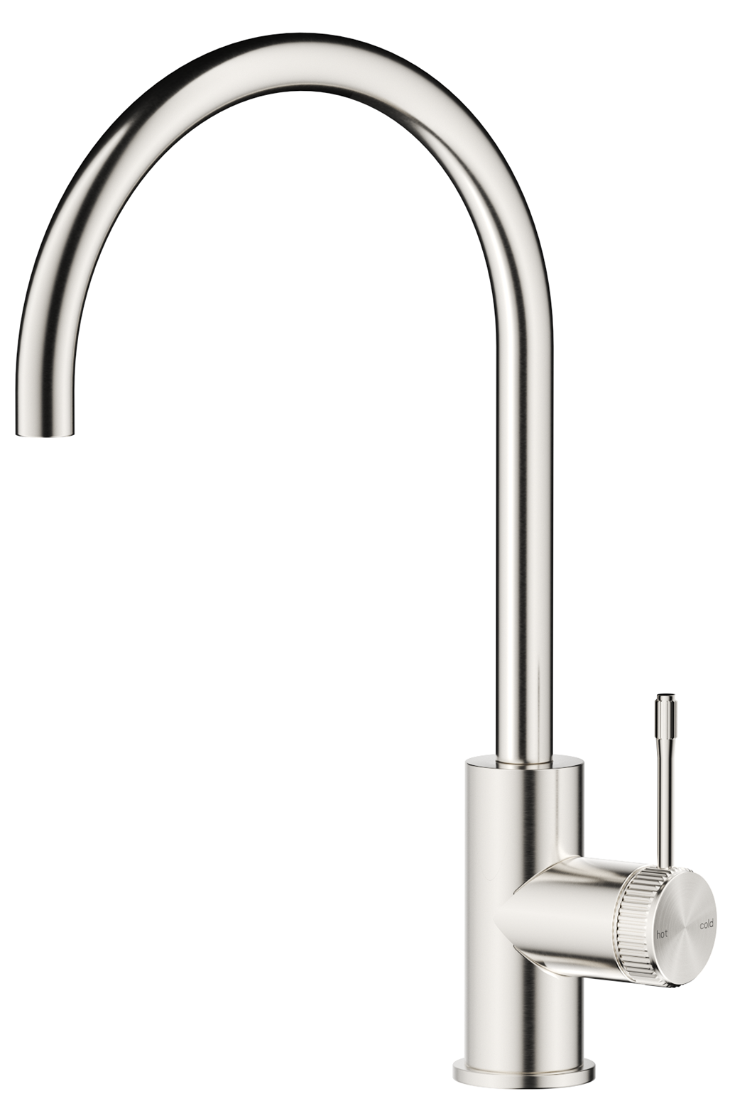 Bella Vista Mica Fluted Gooseneck Sink Mixer - Brushed Nickel
