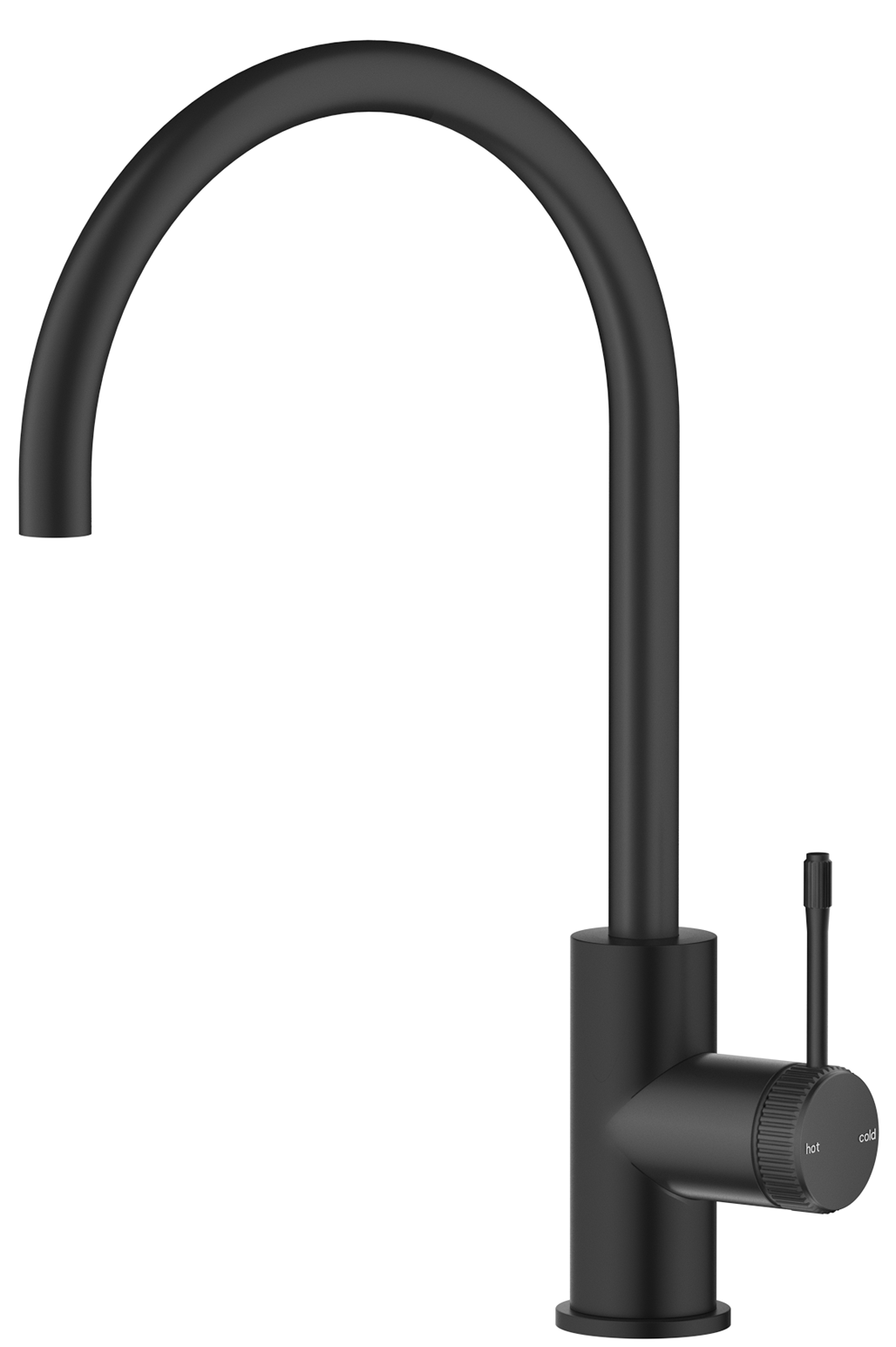 Bella Vista Mica Fluted Gooseneck Sink Mixer - Black