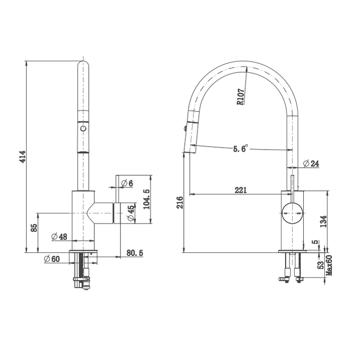 Bella Vista Mica Pull-Out Sink Mixer