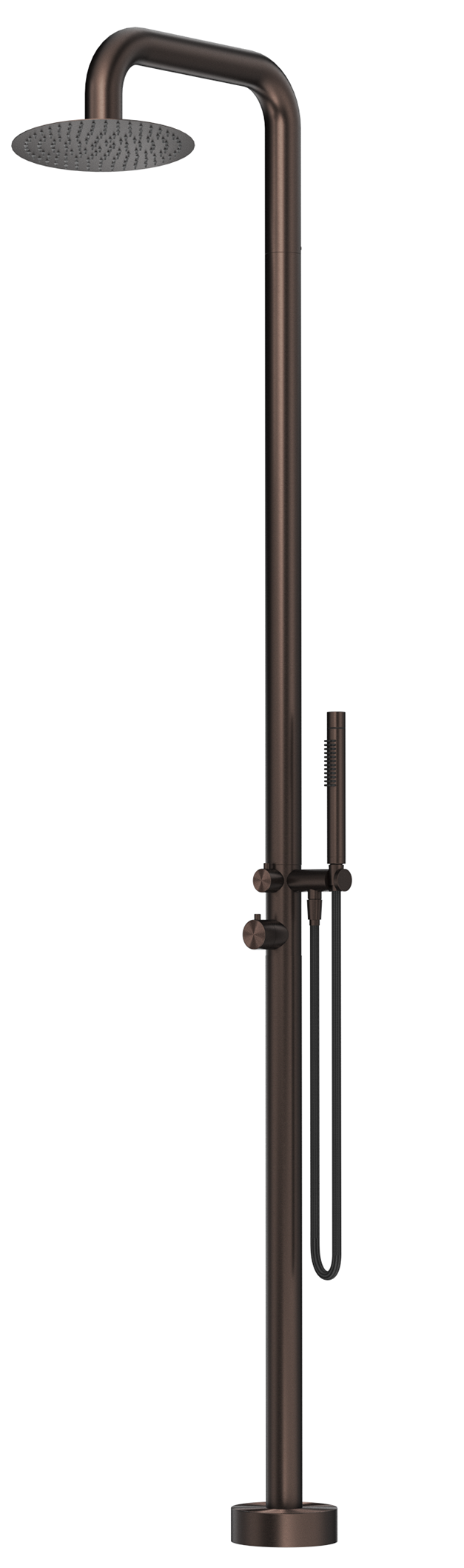Bella Vista Mica Soft Square Freestanding Outdoor Shower - Dusk Bronze