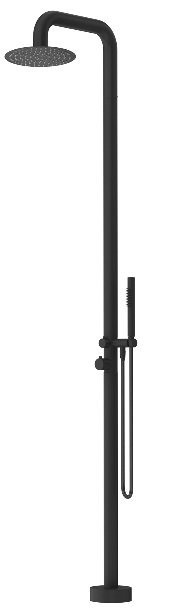 Bella Vista Mica Soft Square Freestanding Outdoor Shower - Black