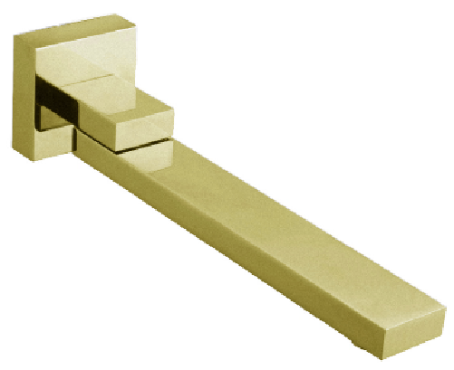 Cavallo Brushed Yellow Gold Square Bath Spout