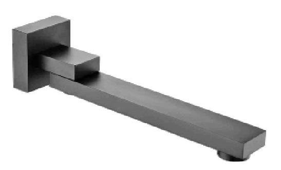 Cavallo Gun Metal Grey Square Bath Spout