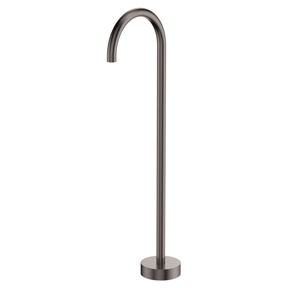 Fienza Kaya Gooseneck Floor Mounted Bath Outlet - Gun Metal