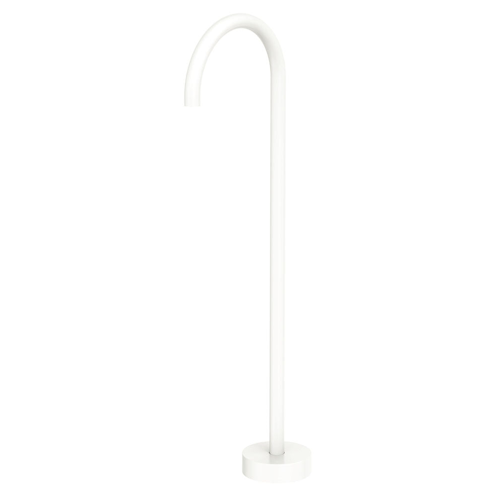 Fienza Kaya Gooseneck Floor Mounted Bath Outlet - Matte White