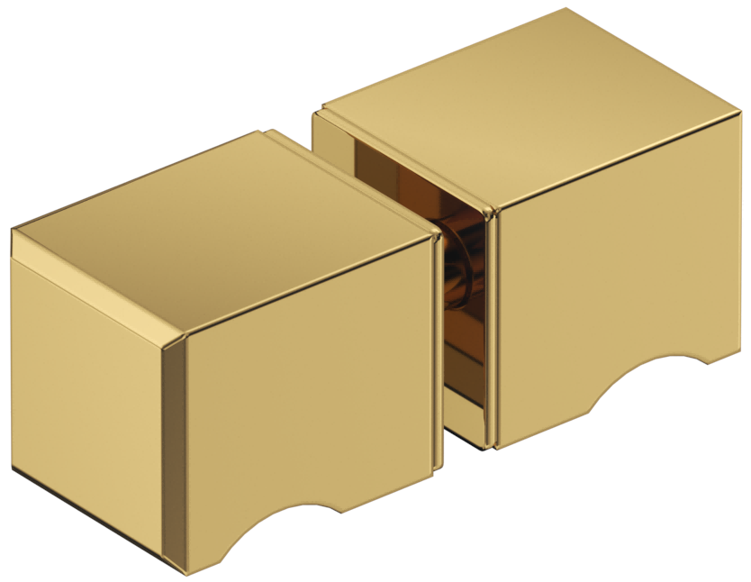 Bella Vista Shower Screen Handle - Square Knob - Shiny Gold