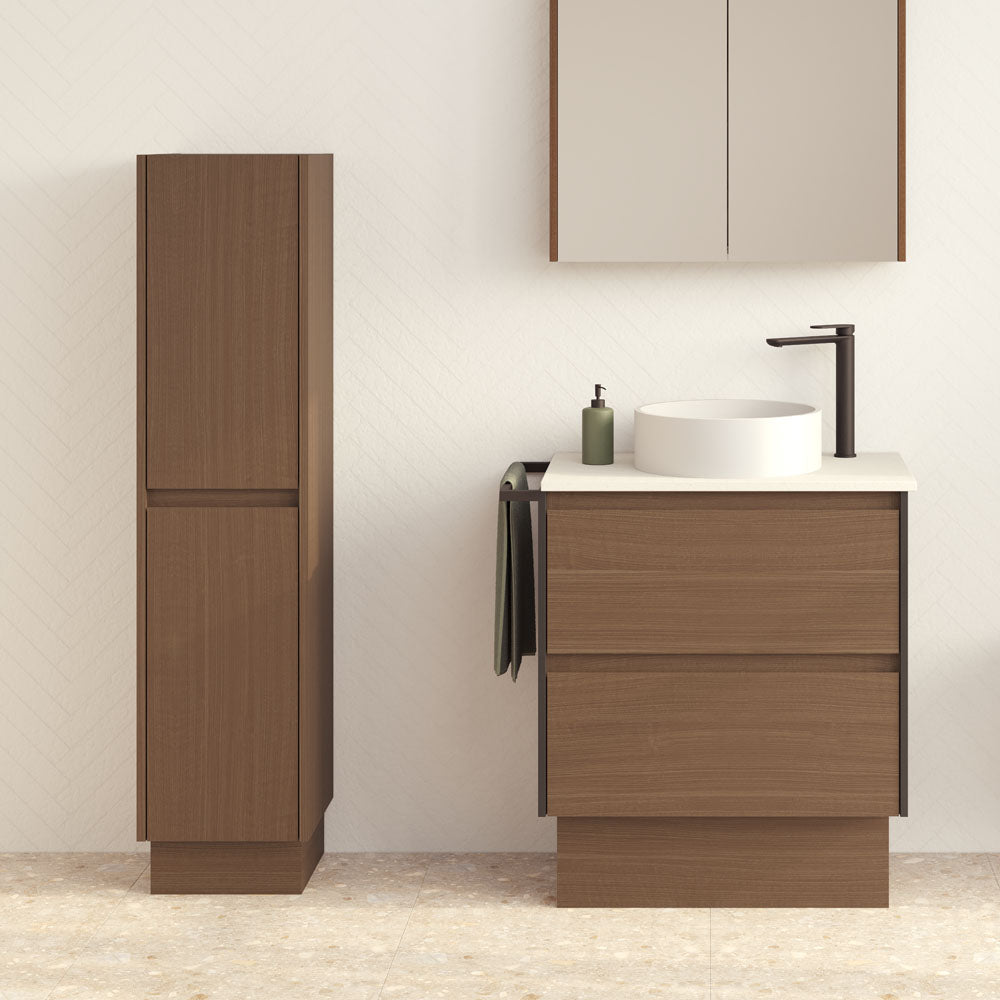 Edge Walnut Wall Hung Tallboy