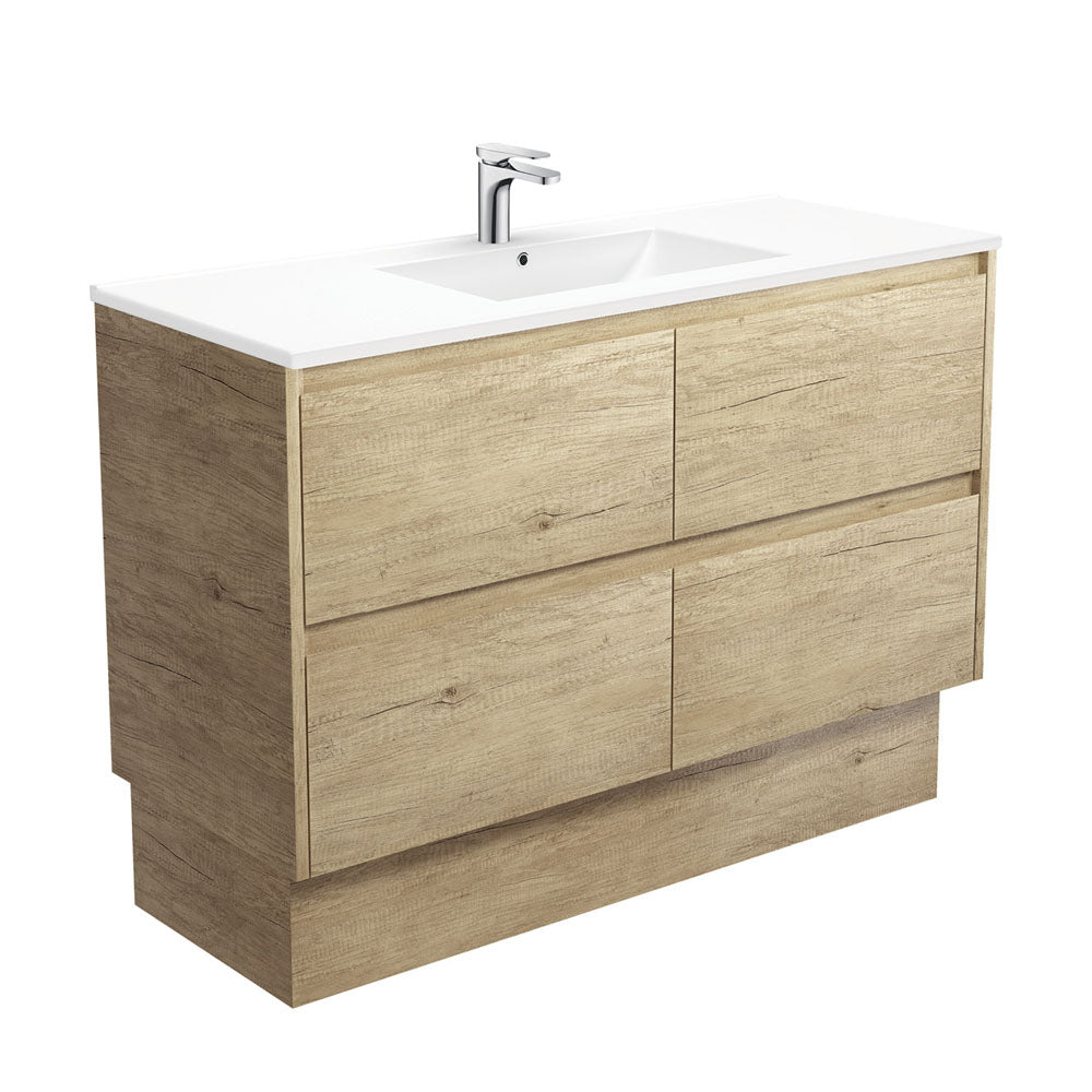 Fienza Dolce Amato 1200mm Satin White Basin - Scandi Oak Vanity