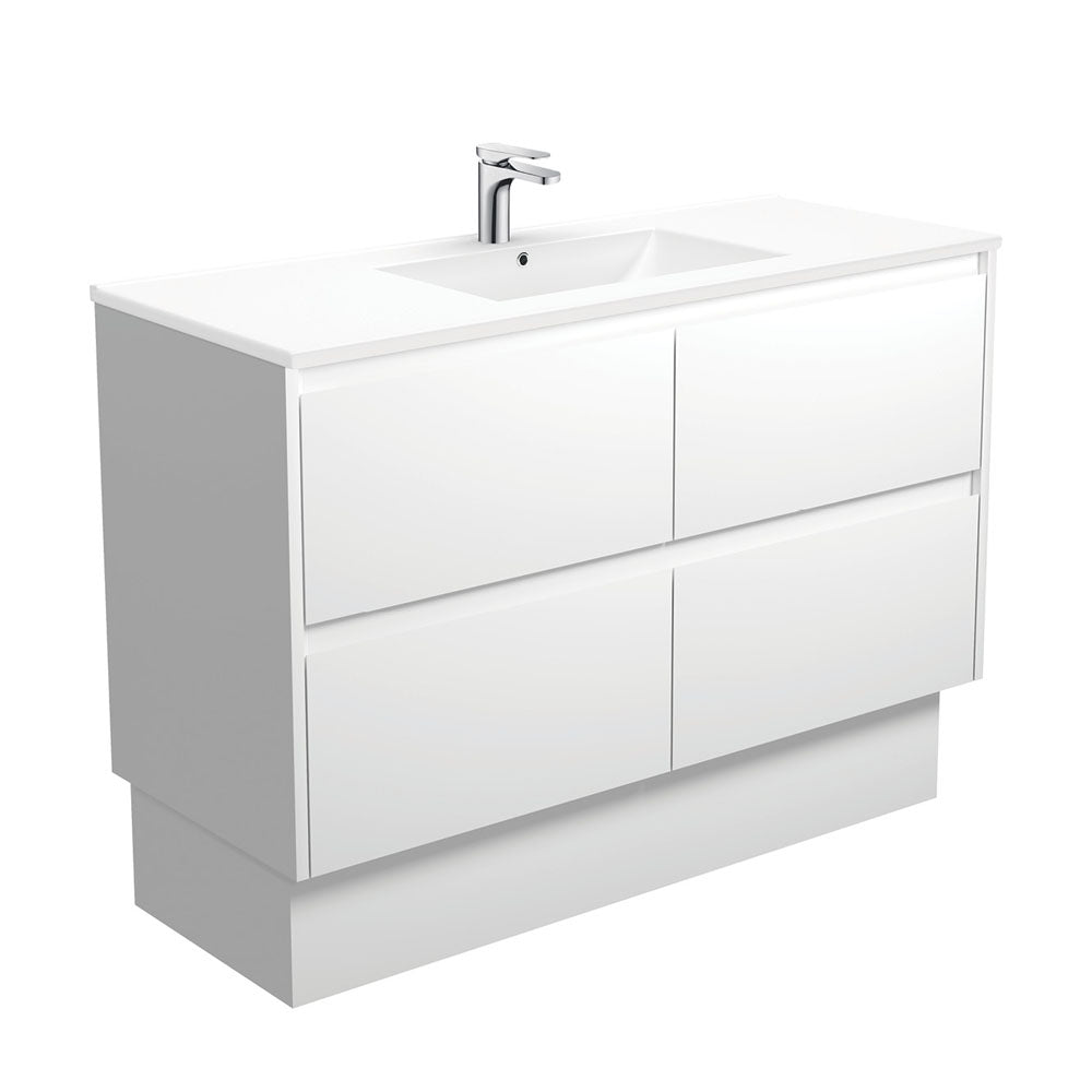 Fienza Dolce Amato 1200mm Satin White Basin - Satin White Vanity