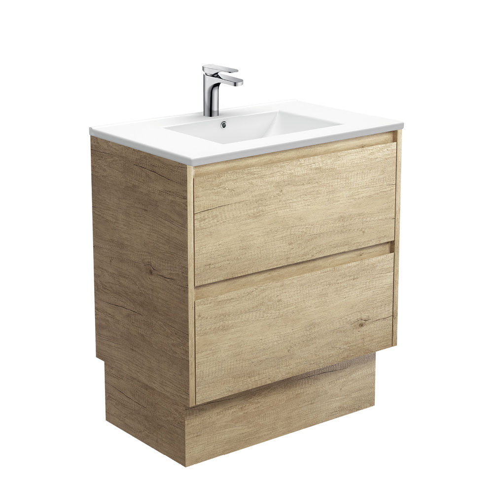 Fienza Dolce Amato 750mm Satin White Basin - Scandi Oak Vanity