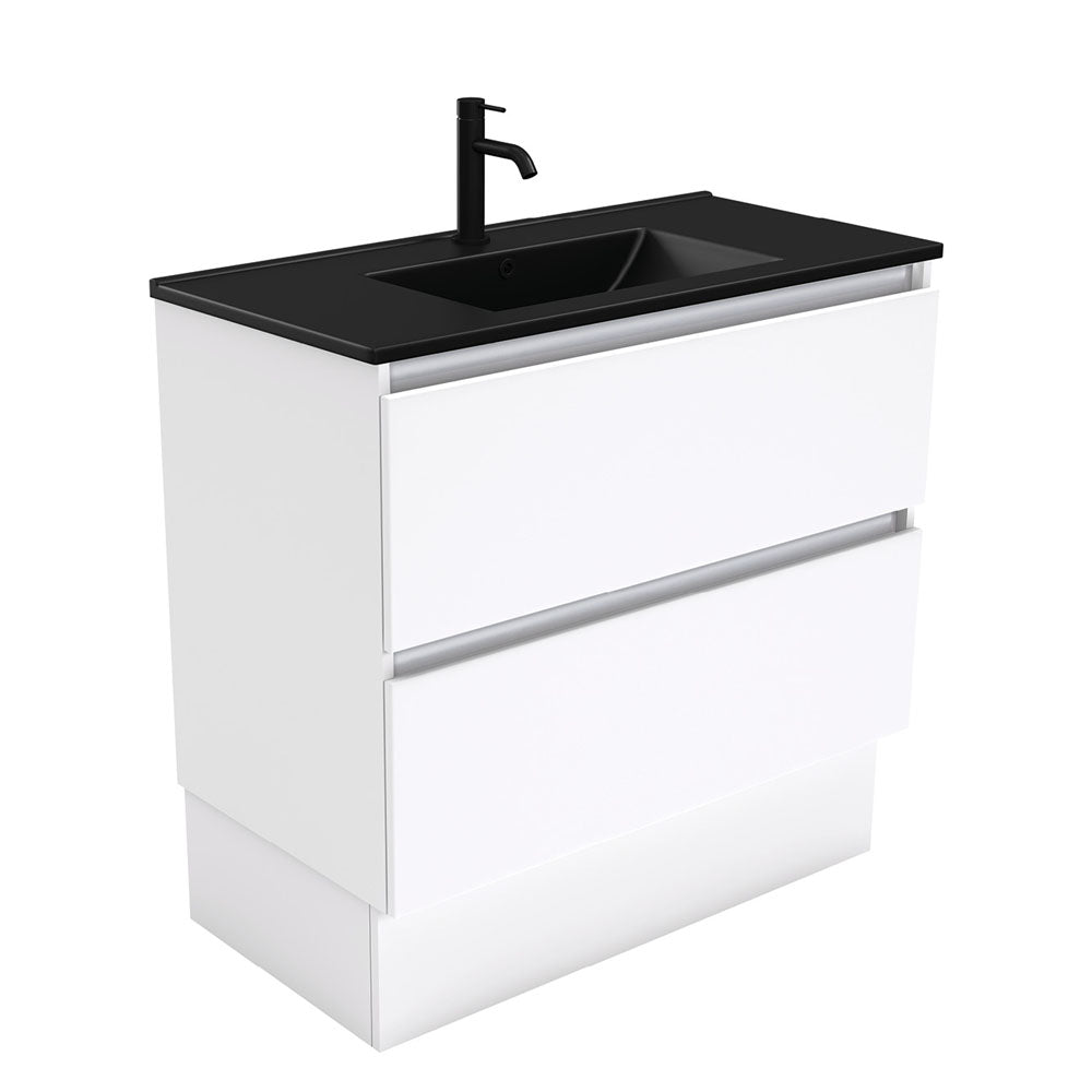 Dolce Matte Black Quest 900 Vanity On Kickboard