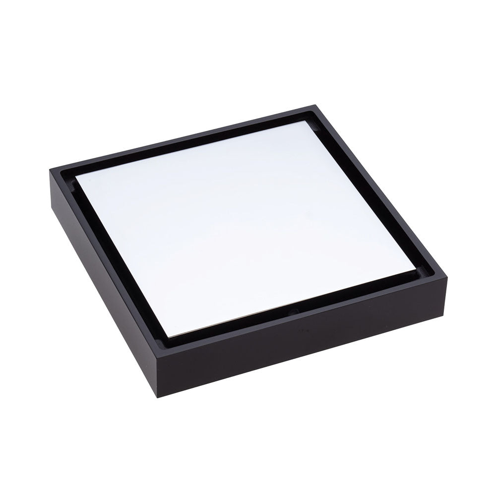Fienza Square Tile 2-in-1 Floor Waste, 88mm Outlet - Matte Black and Chrome