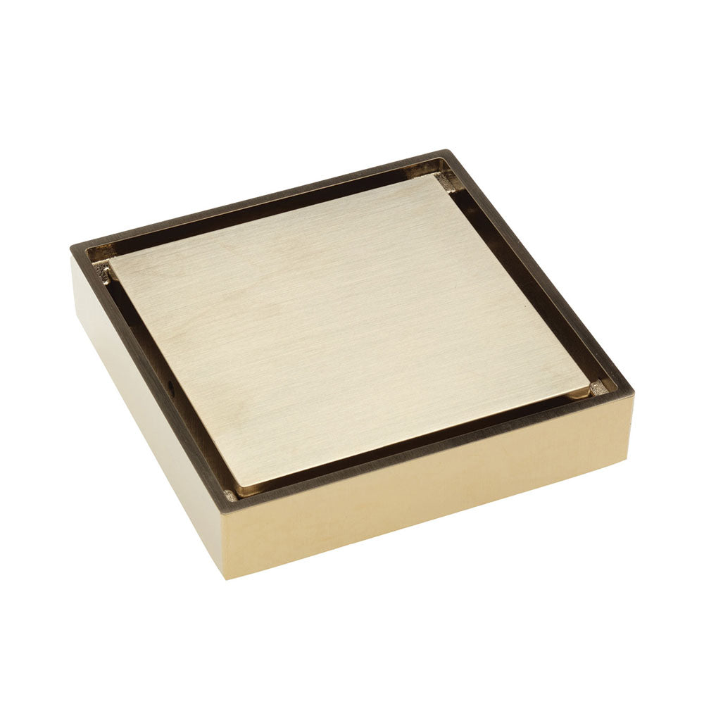 Fienza Square Tile 2-in-1 Floor Waste, 88mm Outlet - Urban Brass