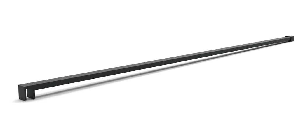 Bella Vista Shower Screen Stabiliser Bar - Square - Cut to Size - Black