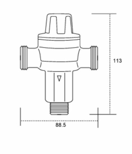 NEFA TEMPERING VALVE 15MMMALE/MALE COMP. HIGH PERF