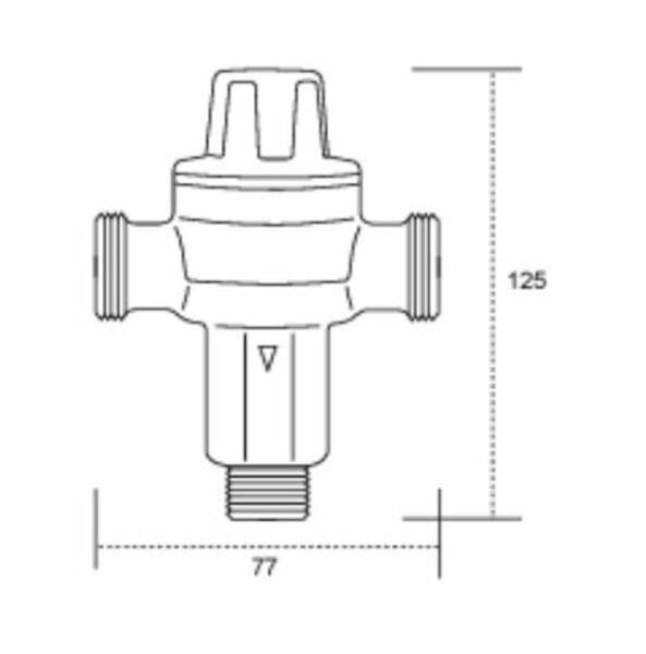 NEFA TEMPERING VALVE 20MMMALE/MALE COMP. HIGH PERF