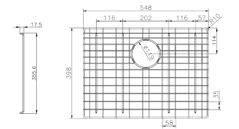 Stainless Steel Chrome TWM10 Sink Grids